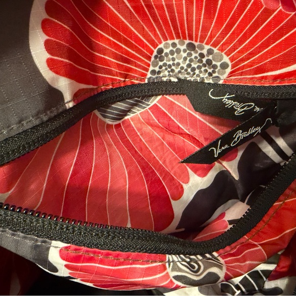 Vera Bradley Cherry Blossom Collapsible Duffle Bag Silver Hardware Zipper Accent - Picture 4 of 5